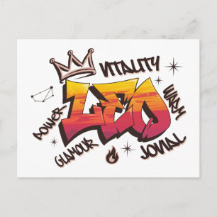 Löwe Zodiac Graffiti  Postkarte