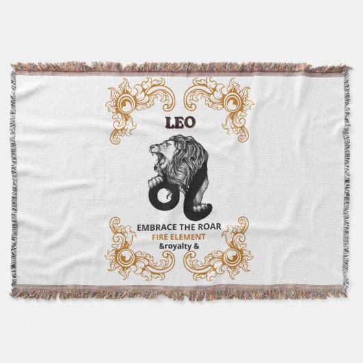 Löwe Zodiac Königlichkeit | Umarme das Feuer-Eleme Decke (Vorderseite)