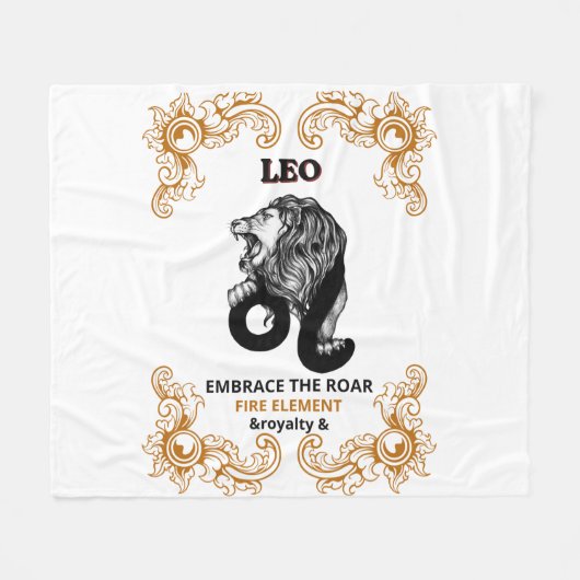 Löwe Zodiac Königlichkeit | Umarme das Feuer Eleme Fleecedecke (Vorderseite (Horizontal))