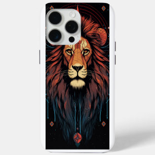 Löwe-Zodiac-Löwe-Grafikdruck iPhone 15 Pro Max Hülle