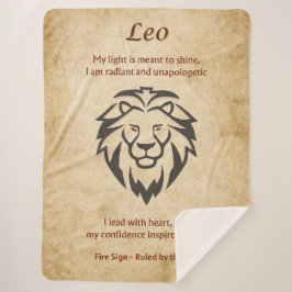 Löwe-Zodiac mit selbstbewussten Affirmationen Sherpadecke