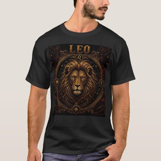 Löwe Zodiac Sternzeichen Astrologie T-Shirt (Vorderseite)