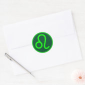 Löwe-Zodiac-Symbol grüner Kontrast Runder Aufkleber (Umschlag)