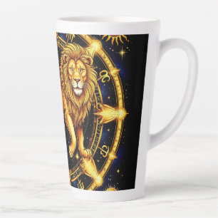 Löwe-Zodiac-Symbol über sternklarem Hintergrund Milchtasse