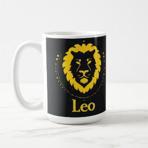 Löwe-Zodiak-Symbol mit auffälligem goldenem Löwenk Kaffeetasse