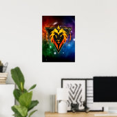 Löwe Zodiaque Geschenk Astrologie Poster (Heimbüro)