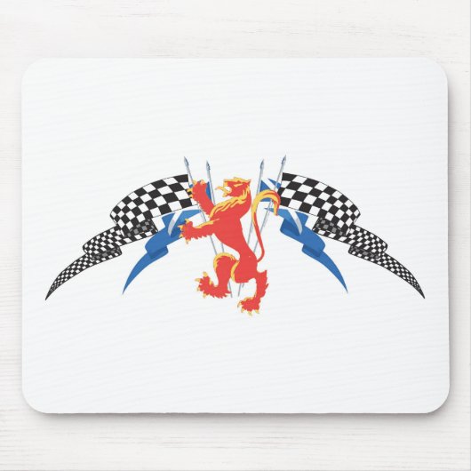 Löwe zügellos, Saltires, Karos Mousepad (Vorne)