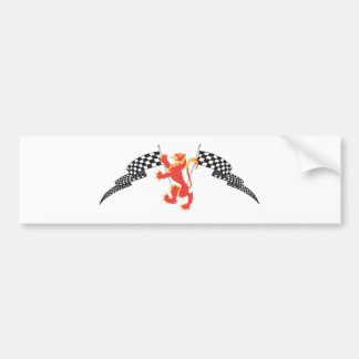 Löwe zügellos und Zielflaggen Autoaufkleber