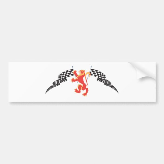 Löwe zügellos und Zielflaggen Autoaufkleber (Vorne)