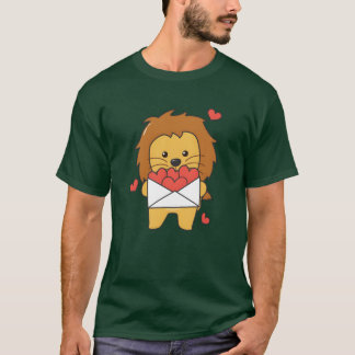 Löwe zum Valentinstag Süße Tiere mit Herzen f T-Shirt