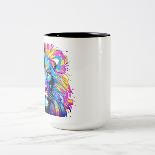 Löwe Zweifarbige Tasse (Mittel)