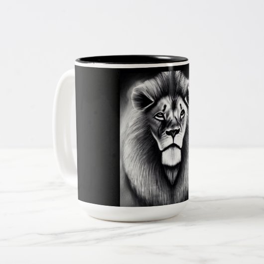 Löwe Zweifarbige Tasse (Vorderseite Links)