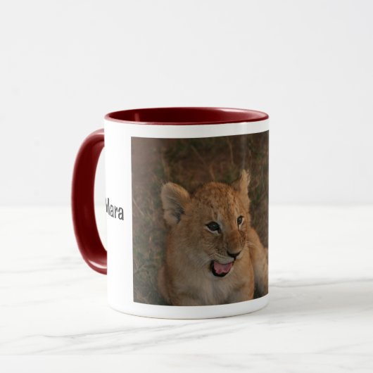 Löwejunges auf Masai Mara Tasse (Vorderseite Links)