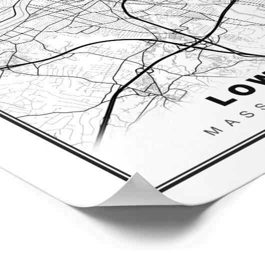 Lowell Map Poster (Ecke)