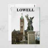 LOWELL MASSACHUSETTS CITY HALL POSTCARD POSTKARTE (Vorne/Hinten)