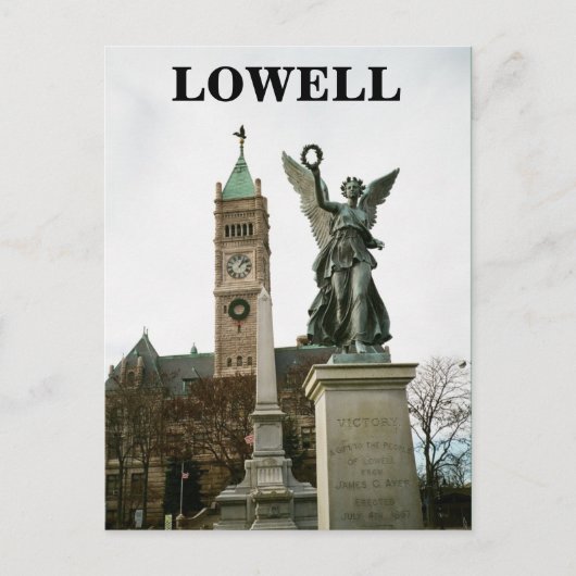LOWELL MASSACHUSETTS CITY HALL POSTCARD POSTKARTE (Vorderseite)