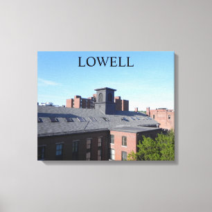 LOWELL MASSACHUSETTS DACH-SERIE WRAPPED LEINWANDDRUCK