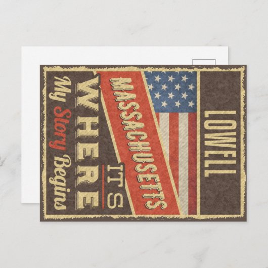 Lowell Massachusetts Postkarte (Vorne/Hinten)