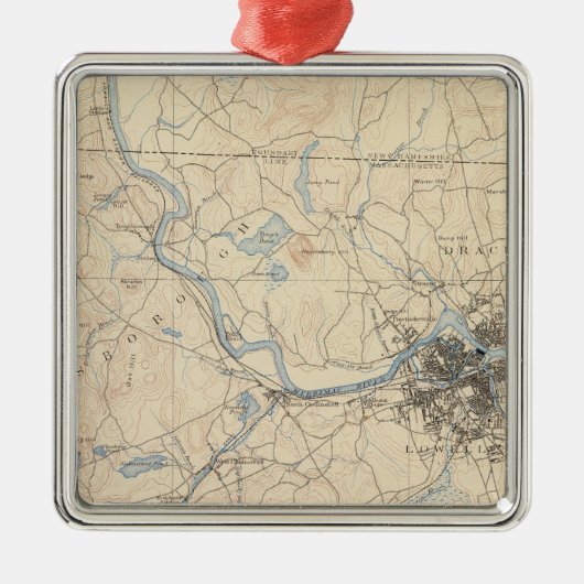 Lowell, Massachusetts Silbernes Ornament (Vorne)