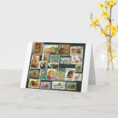 Löwen auf Briefmarke Karte (Gelbe Blume)