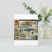 Löwen auf Briefmarke Postkarte (Stehend Vorderseite)