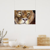 Löwen begegnen einem Kunstplakat Poster (Küche)