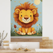 Löwen-Comic-Wandbild für Kinderzimmer Poster (Küche)