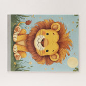 Löwen-Comic-Wandbild für Kinderzimmer Puzzle (Horizontal)