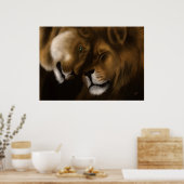 Löwen - digitale Malerei Poster (Küche)