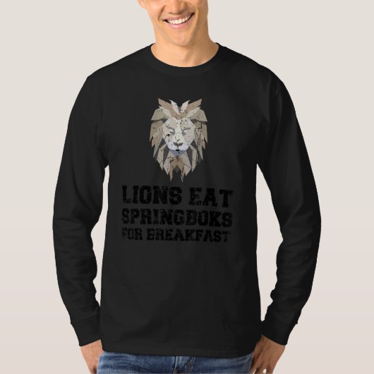 Löwen essen Springboks zum Frühstück Britische Löw T-Shirt (Vorderseite)