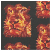 Löwen Flammen Feuer auf schwarz Stoff (Nahaufnahme)