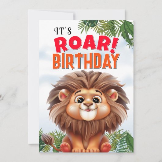 Löwen Geburtstag Karte (Vorderseite)