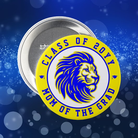 Löwen Gelbe und Blaue Mutter des Graduates Button