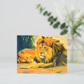 Löwen in der Erholung Postkarte (Stehend Vorderseite)