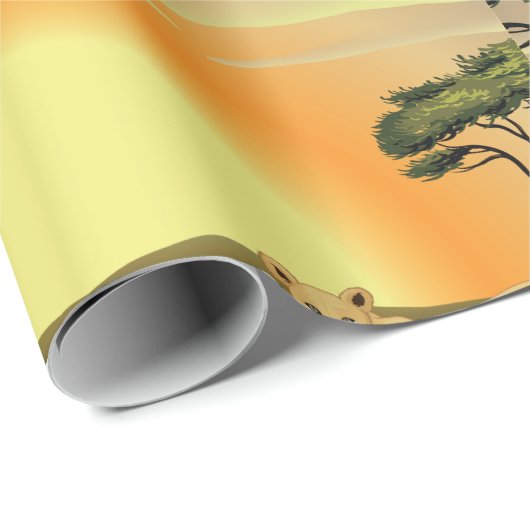 Löwen in freier Wildbahn Geschenkpapier (Rolleneckpunkt)