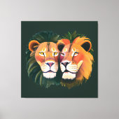 Löwen in Liebe Canvas Print Leinwanddruck (Vorderseite)