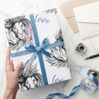Löwen in Liebe Geschenkpapier