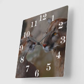Löwen in Liebe Quadratische Wanduhr (Winkel)