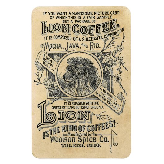 Löwen-Kaffee-Magnet Magnet (Vertikal)