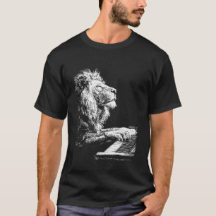 Löwen Kunst lustig Tier Kunst Klavier spielend Pia T-Shirt