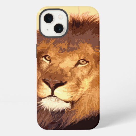 Löwen-Kunstwerk iPhone Hülle (Rückseite)