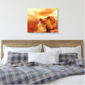 Löwen Leinwanddruck (Insitu (Schlafzimmer))
