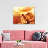 Löwen Leinwanddruck (Insitu (Wohnzimmer))