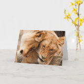 Löwen-Liebe-Grußkarte Karte (Gelbe Blume)