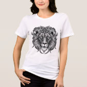 Löwen-Linienkunst Tri-Blend Shirt (Vorderseite)