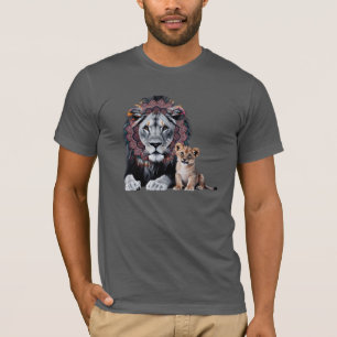 Löwen-Mandala-Art Bella+Canvas T-Shirt - 