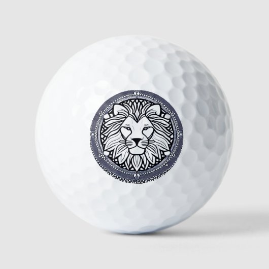 Löwen-Mandala-Design Golfball (Vorderseite)