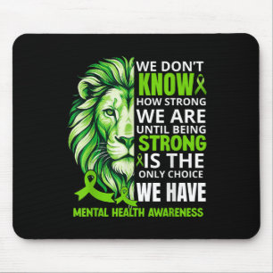 Löwen-Motivations-grünes Band Psychische Gesundhei Mousepad