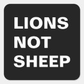 Löwen nicht Schafe Quadratischer Aufkleber (Vorderseite)