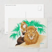 Löwen-PinUp Postkarte (Vorne/Hinten)